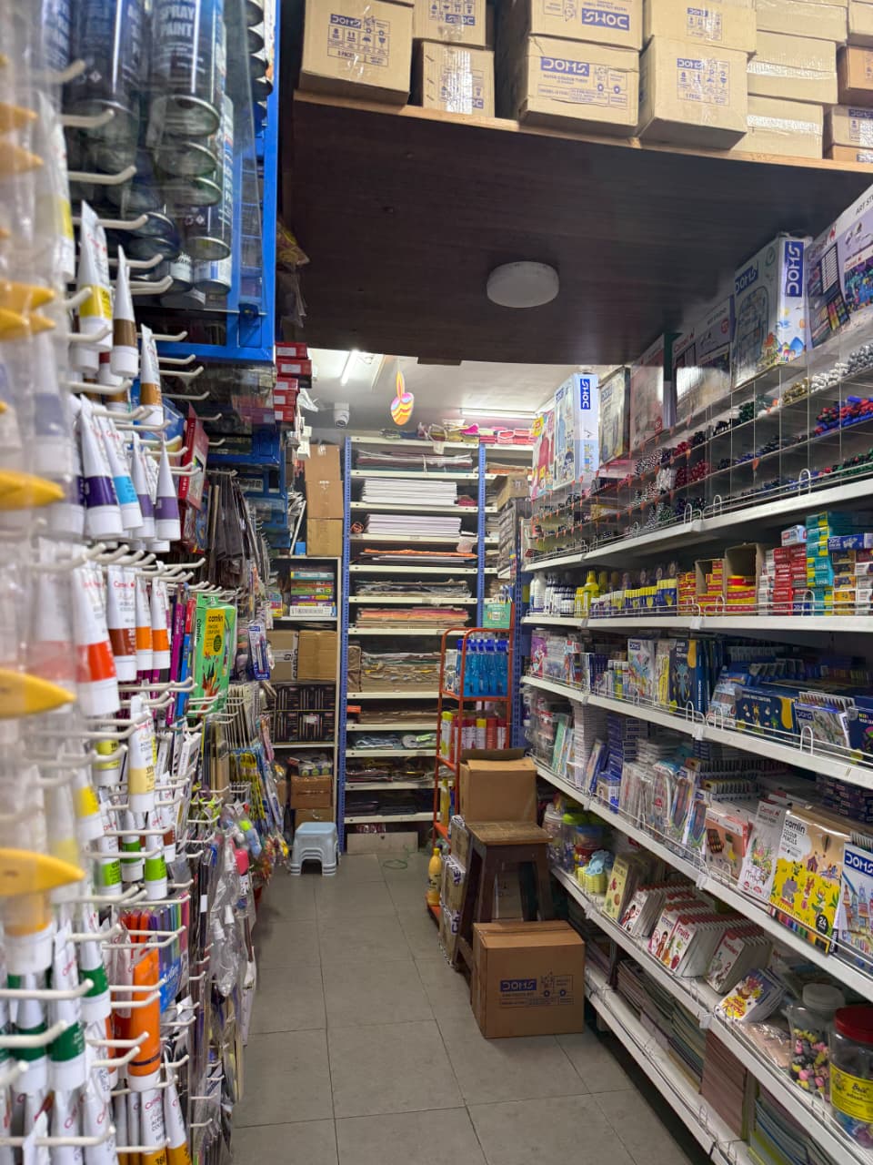 Interior aisle with stationery products